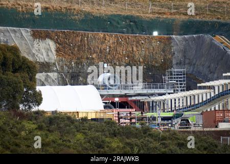 Tantangara Dam, New South Wales Australia, 10th June 2023. the Tunnel opening for construction of Snowy Hydro 2.0 Stock Photo