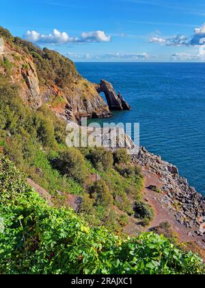 UK, Devon, Torbay, Torquay, London Bridge ( Natural Arch ) Stock Photo