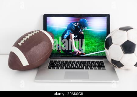 Sport collage about soccer, american football, basketball, volleyball,  rugby, handball Stock Photo by ©vova130555@gmail.com 245098804