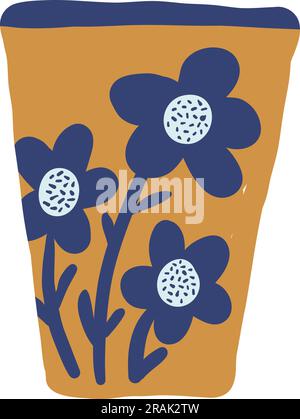 Decorative ornament mug. Cute rustic cup design Stock Vector