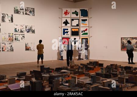 Tate Modern launches a major new exhibition celebrating the dynamic landscape of photography across the African continent today , bringing together 36 artists from different generations and geographies .The exhibition charts the dialogue between photography and contemporary perspectives on cultural heritage ,spirituality,urbanisation,and climate change to reveal shared artistic visions that reclaim Africa's histories The legacy of postcolonial utopias continues to inspire artists to confront present day landscapes at a time when Africa's place in the world has never been more vital. Stock Photo