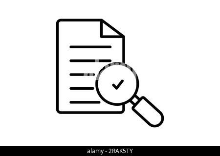 Traceability icon. Magnifying glass with document. icon related to Find, Search. Line icon style design. Simple vector design editable Stock Vector