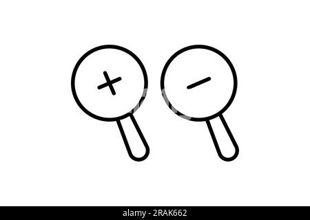 Zoom In and Zoom Out Icon. search, Magnifying glass. Line icon style design. Simple vector design editable Stock Vector