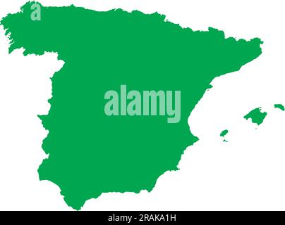 GREEN CMYK color map of SPAIN Stock Vector