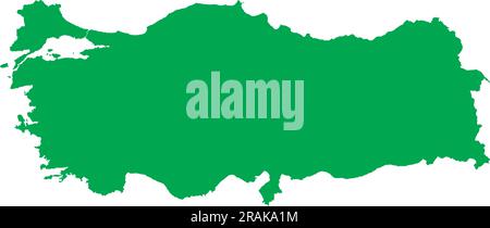 GREEN CMYK color map of TURKEY Stock Vector