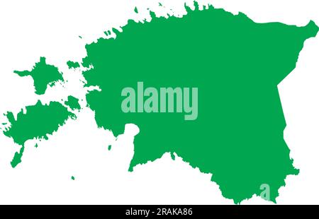 GREEN CMYK color map of ESTONIA Stock Vector