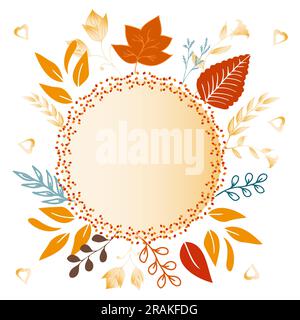 Autumn postcards with a warm mood and autumn elements, for greetings, print, post, for web and interior Stock Vector