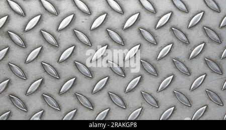 Clean used diamond plate with dust and stain industrial checker tread texture Stock Photo