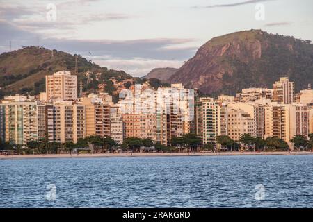 Icarai Beach in Rio de Janeiro, Brazil - April 23, 2023: View of icarai beach in Niteroi in Rio de Janeiro. Stock Photo