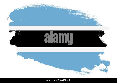Stroke brush textured flag of botswana on white background Stock Photo ...