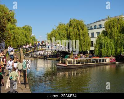 Grand Union Canal boat cruise at Camden Town, London, UK Stock Photo