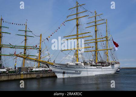 Den Helder, Netherlands. June 30, 2023. Tall ship Bima Suci from Indonesia in the port of Den Helder. High quality photo Stock Photo