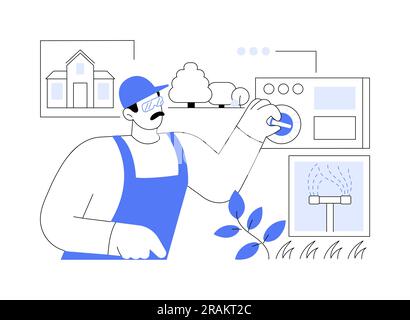 Smart irrigation controller abstract concept vector illustration Stock ...