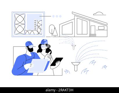 Irrigation system plan abstract concept vector illustration Stock ...