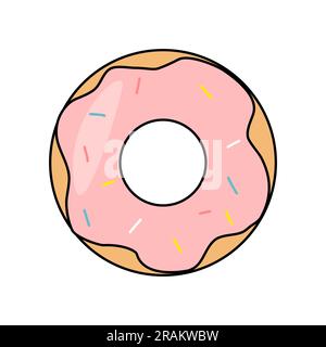 Doughnut inflatable ring for swimming pool or beach, vector illustration Stock Vector