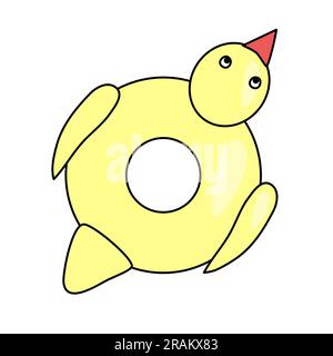 Duck inflatable ring for swimming pool or beach, vector illustration Stock Vector
