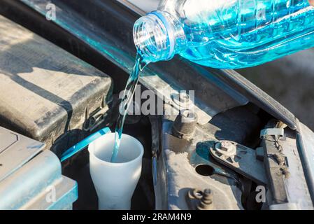 Automotive Reservoir Bottle for Screen Wash or Washer Bottle Stock Photo -  Alamy
