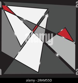 Abstract, seamless background in gray tones. With red inserts. Stock Vector