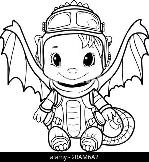 Year of the Dragon 2024 Coloring Page for Kids Stock Vector Image & Art ...