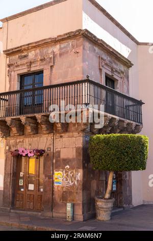 Balcony downtown Queretaro, Mexico Stock Photo