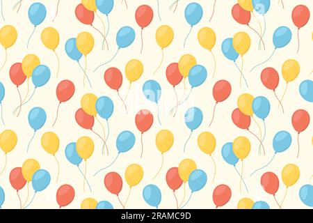 colorful balloons seamless pattern; children's party; birthday, baby shower- vector illustration Stock Vector