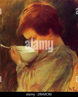 Child Drinking Milk 1868 by Mary Cassatt Stock Photo