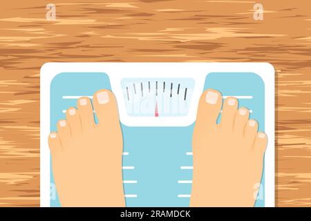 Feet on the scale stock vector. Illustration of weigh - 31060656