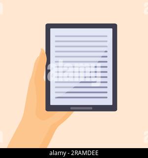 reading on ebook reader tablet- vector illustration Stock Vector