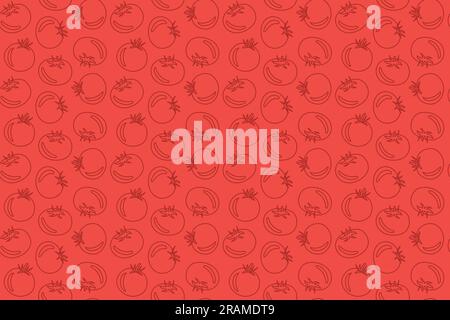 vegetable seamless pattern with tomatoes- vector illustration Stock Vector