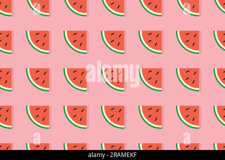 summer seamless pattern with watermelons- vector illustration Stock Vector
