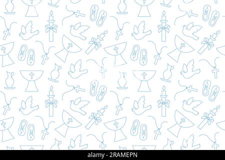 holy baptism seamless pattern, great for wrapping, textile, wallpaper, greeting card- vector illustration Stock Vector