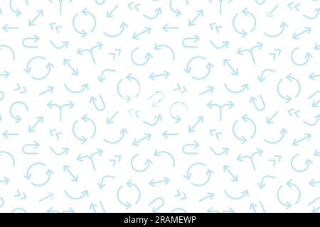 seamless pattern with blue arrows set-  vector illustration Stock Vector
