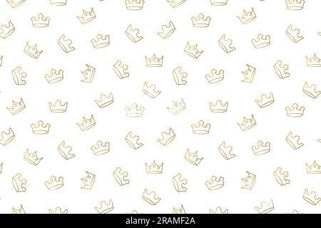 golden seamless crown pattern, great for wrapping, textile, wallpaper, greeting card- vector illustration Stock Vector