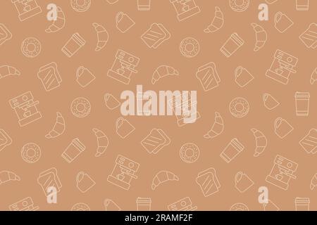 coffee shop seamless pattern, great for wrapping, textile, wallpaper, greeting card- vector illustration Stock Vector