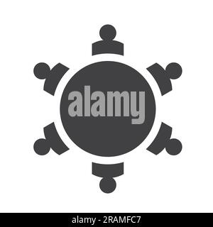 people around the round table, concept of teamwork, board, business meeting- vector illustration Stock Vector