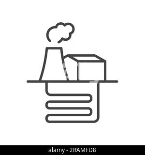 geothermal energy power plant icon vector outline illustration Stock ...