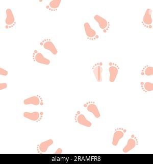 Feet seamless pattern white background. Colored people footprint vector ...