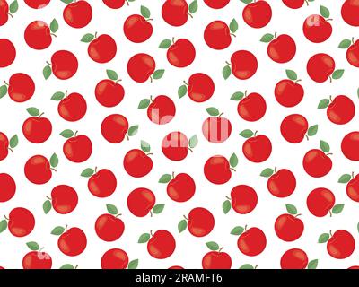 seamless pattern of red apples, great for wrapping, textile, wallpaper, greeting card- vector illustration Stock Vector
