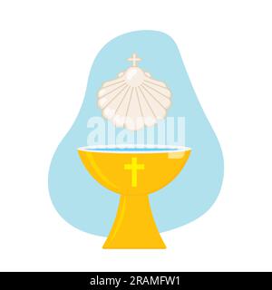 Baptismal shell icon and a water drop Stock Vector Image & Art - Alamy