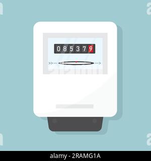household electricity meter, concept of rising electricity prices- vector illustration Stock Vector