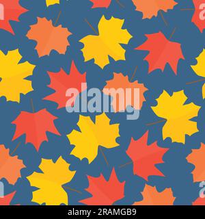 seamless pattern of autumn maple leaves, great for wrapping, textile, wallpaper, greeting card- vector illustration Stock Vector
