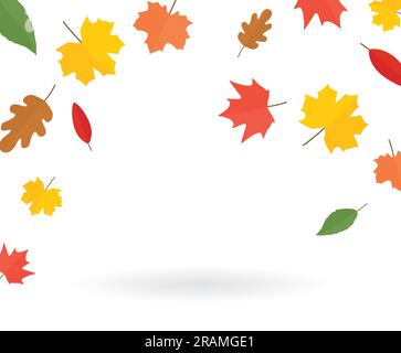 falling colorful autumn leavest- vector illustration Stock Vector