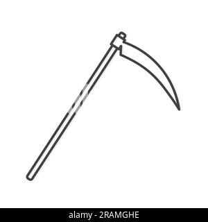 garden, Halloween scythe outline icon- vector illustration Stock Vector