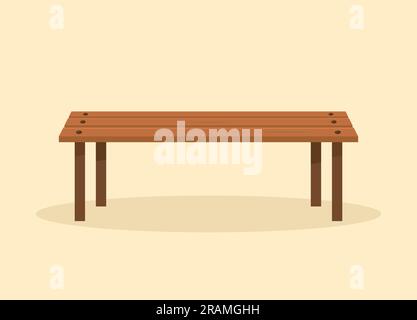 wooden park bench icon - vector illustration Stock Vector