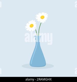 daisy flowers in a vase- vector illustration Stock Vector