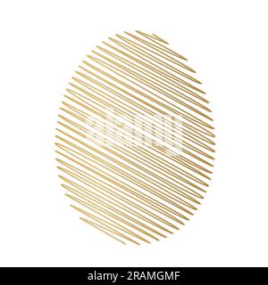 golden scribble easter egg - vector illustration Stock Vector
