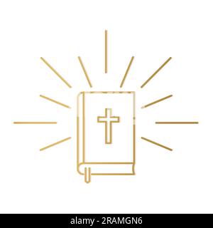 golden Holy Bible icon- vector illustration Stock Vector