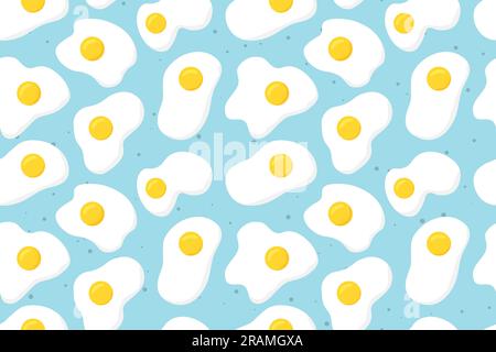 seamless pattern with fried eggs - vector illustration Stock Vector