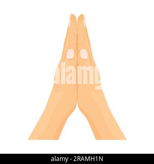 hands in praying position -vector illustration Stock Vector
