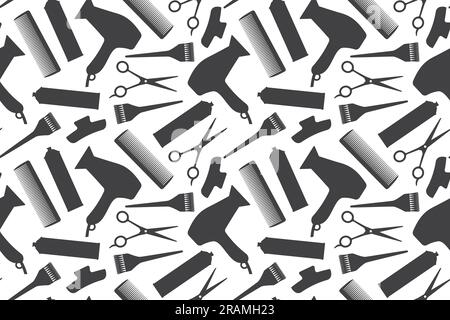 seamless hair salon pattern - vector illustration Stock Vector